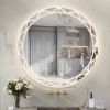 36" Round LED Bathroom Mirror ‚ÄìAdjustable Color Temperatures and Anti-Fog, Wall-Mounted Design