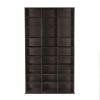 Media Shelving Unit, 6 Fixed Shelves, 18 Adjustable Shelves, Wide Base for Stability in Espresso Brown