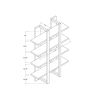 Wooden 4- Tier Display Organizing Cabinet, Tall Bookcase with Open Shelving- Walnut Oak