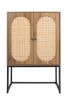 Natural rattan, Allen 2 Door high cabinet, rattan, Built-in adjustable shelf, Easy Assembly, Free Standing Cabinet for Living Room Bedroom