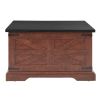 Farmhouse Coffee Table, Square Wood Table with Large Hidden Storage Compartment for Living Room