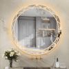 36" Round LED Bathroom Mirror ‚ÄìAdjustable Color Temperatures and Anti-Fog, Wall-Mounted Design