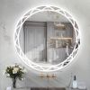 36" Round LED Bathroom Mirror ‚ÄìAdjustable Color Temperatures and Anti-Fog, Wall-Mounted Design