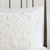 3 Piece Tufted Cotton Chenille Damask Duvet Cover Set