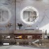 36" Round LED Bathroom Mirror ‚ÄìAdjustable Color Temperatures and Anti-Fog, Wall-Mounted Design