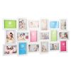18 Pictures Frames Collage for Photos in 4" x 6" Glass Protection Display Wall Mounting Gallery Home Decor Kit(white)