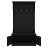 Hall Tree with Storage Shoe Bench for Entryway and Hallway, 4-in-1 Design Coat Racks with 4 Hooks for Living Room, Black