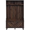 U-Can Hall Tree with 4 Hooks , Coat Hanger, Entryway Bench, Storage Bench, 3-in-1 Design, 40INCH, for Entrance, Hallway