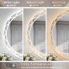36" Round LED Bathroom Mirror ‚ÄìAdjustable Color Temperatures and Anti-Fog, Wall-Mounted Design