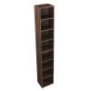 8-Tier Media Tower Rack, CD DVD Slim Storage Cabinet with Adjustable Shelves, Tall Narrow Bookcase Display Bookshelf for Home Office