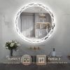 36" Round LED Bathroom Mirror ‚ÄìAdjustable Color Temperatures and Anti-Fog, Wall-Mounted Design