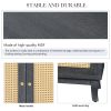 Handcrafted Premium Grain Panels,Rattan Sideboard Buffer Cabinet With 4 Rattan Doors