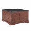 Farmhouse Coffee Table, Square Wood Table with Large Hidden Storage Compartment for Living Room