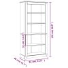 5-Tier Bookcase Mexican Pine Corona Range 31.9"x15.7"x66.9"