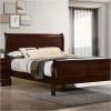 Eastern King Size Bed Cherry Louis Phillipe Solidwood 1pc Bed Bedroom Sleigh Bed