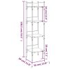 Bookshelf 4-Tier Smoked Oak 13.8"x11.8"x54.5" Engineered Wood