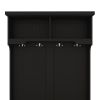 Hall Tree with Storage Shoe Bench for Entryway and Hallway, 4-in-1 Design Coat Racks with 4 Hooks for Living Room, Black