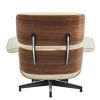 Living Room Standard Size Lounge Chair Armchair With Ottoman Genuine Leather Swivel Chair